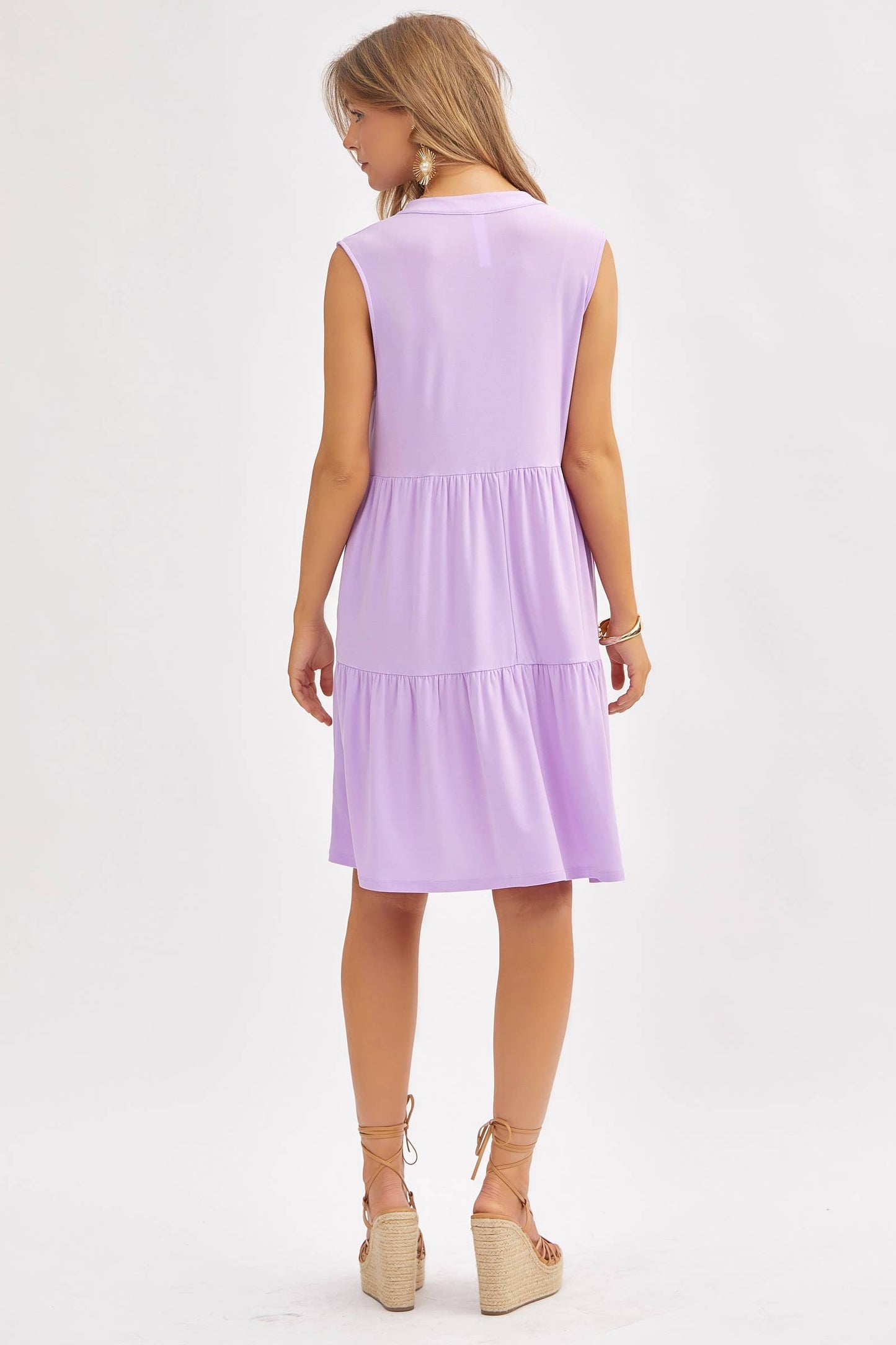 Lilac 3 Tier A-line Flowy Dress - Small