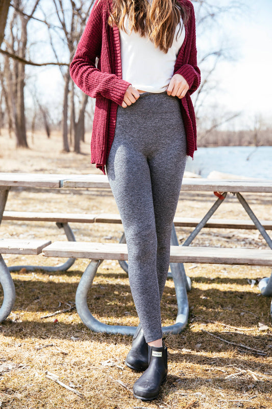 Britt's Knits Fleece Lined Leggings- Black / Medium/ Large