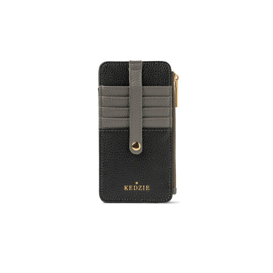 Kedzie black wallet with zipper