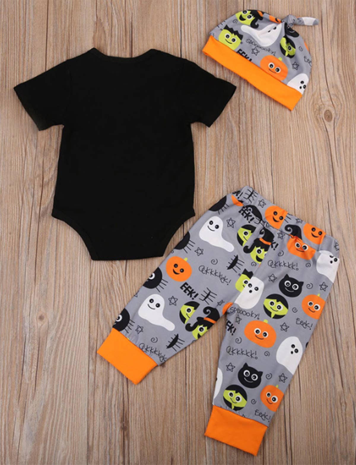 Black Cutest Pumpkin Halloween 3 Pc Baby Costume Outfit